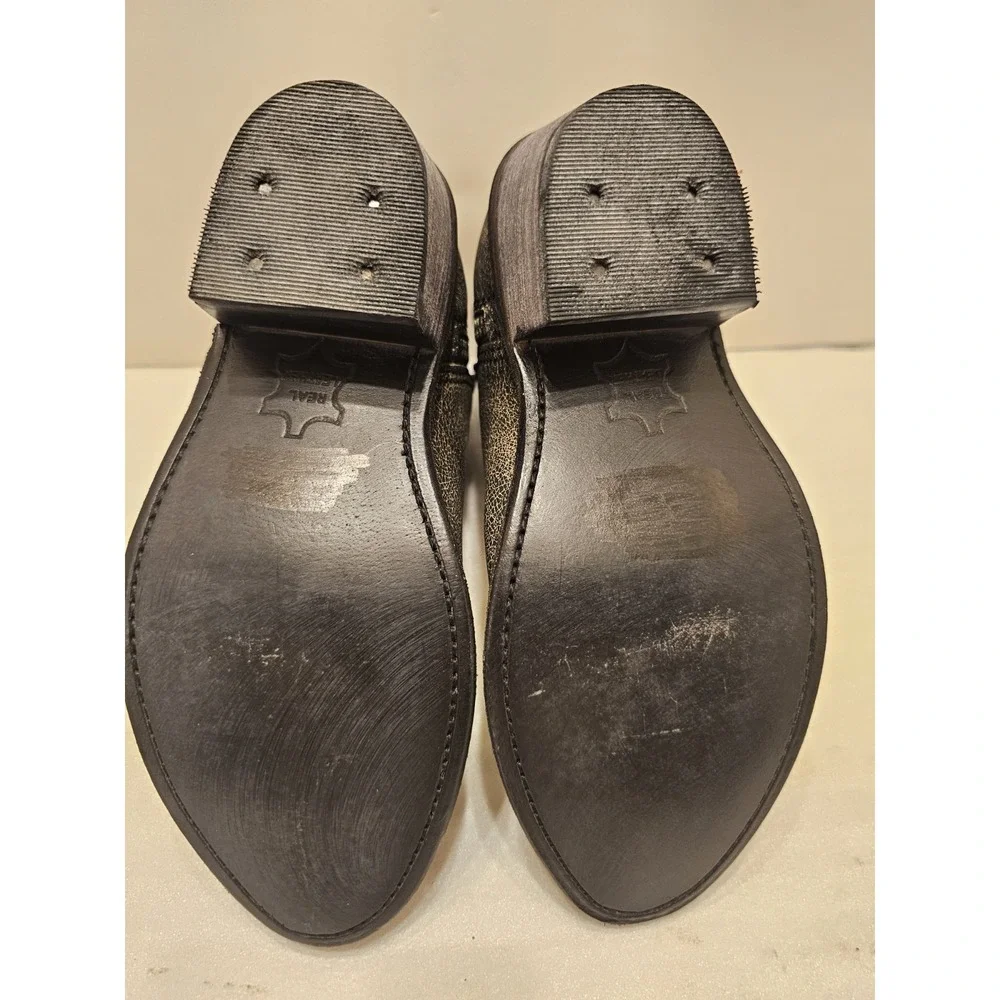 Old West‎ Kids Brown Distressed Leather Zipper Ankle Boots Size 2.0 D